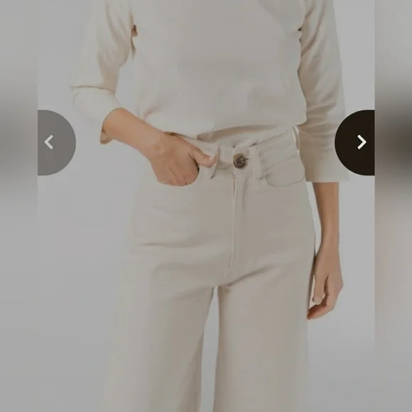 Tribe Alive Cream Wide Leg Jeans - Picture 10 of 15